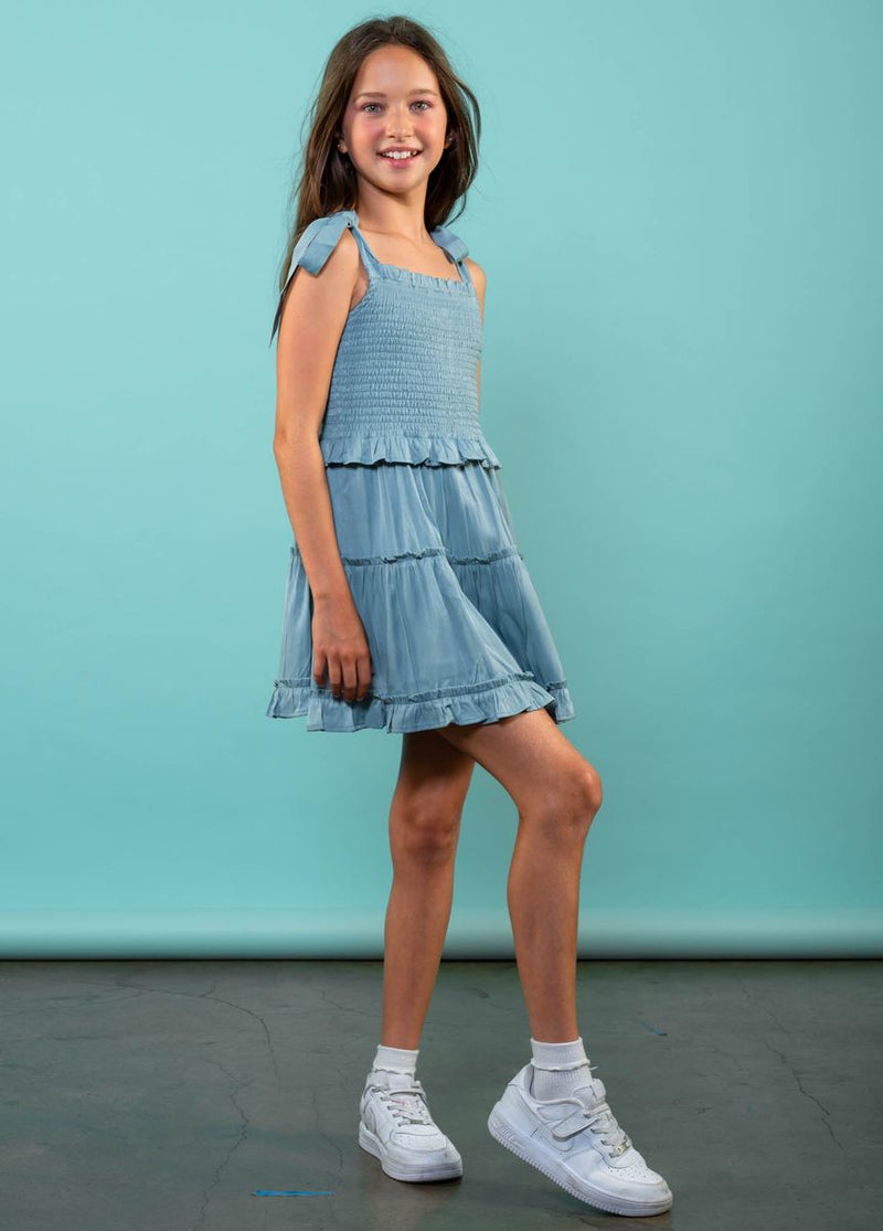 Brooke Tie Strap Ruffle Dress