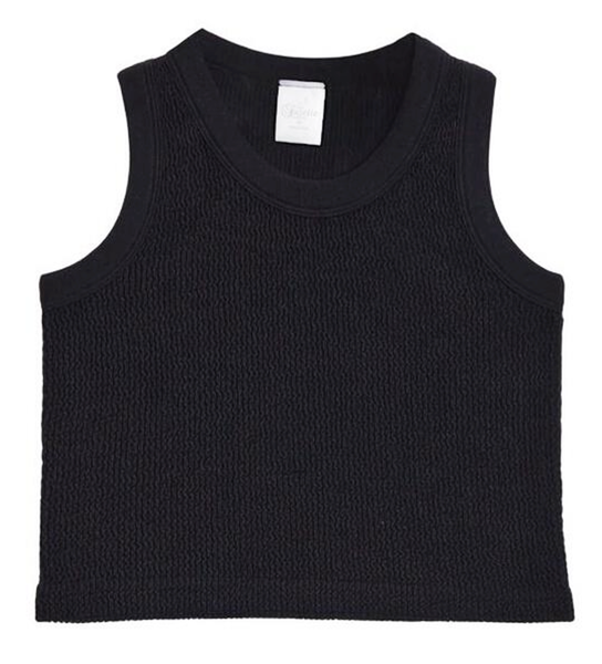 Little Girls Black Smocking Tank