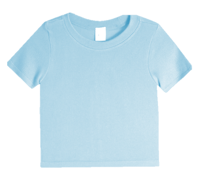 Toddler Baby Blue Ribbed Top