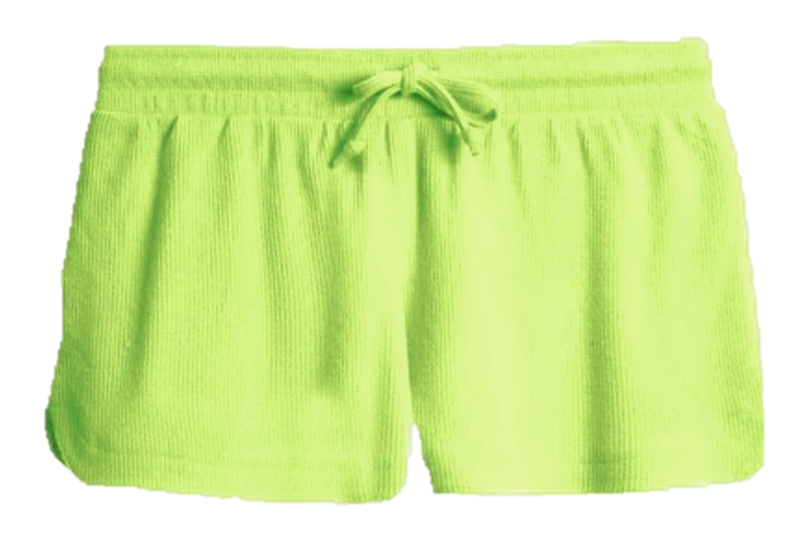 Lime Green Waffle Knit Shorts