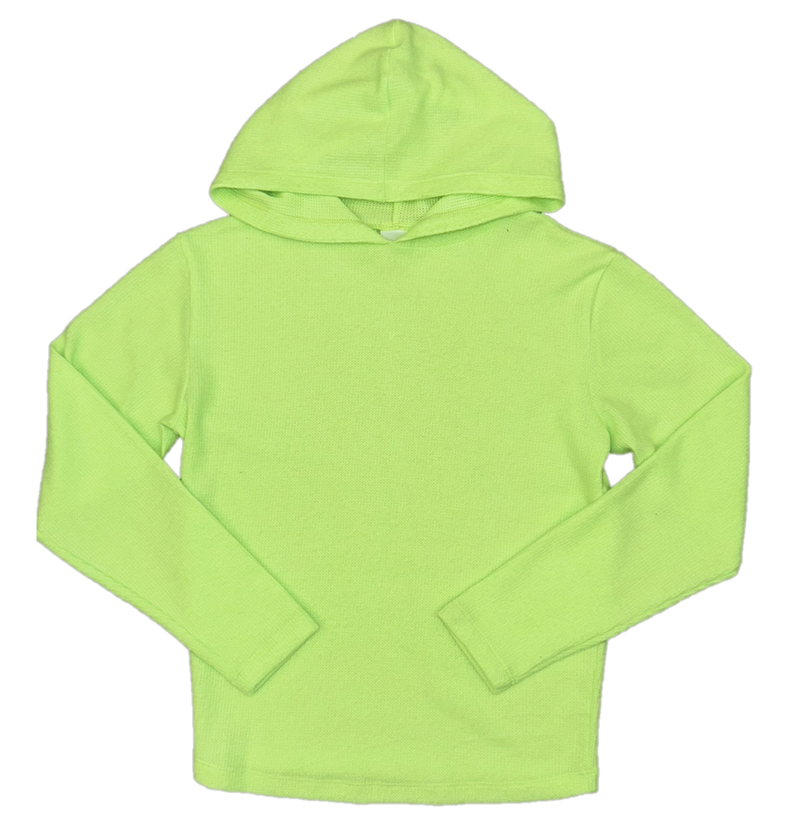 Lime Green Waffle Knit Hoodie