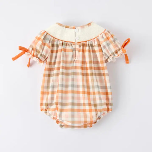 Thanksgiving Embroidery Smocked Bubble