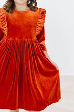 Pumpkin Spice Velvet Twirl Dress