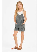 Two Pocket Charcoal Washed Romper