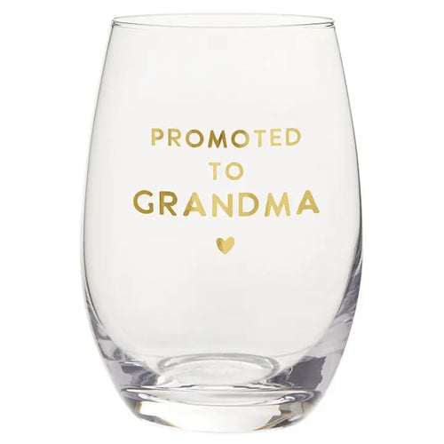 Promoted to Grandma Wine Glass