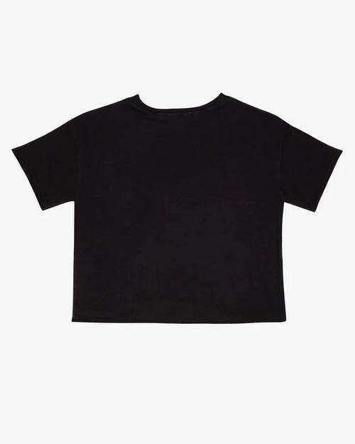 Black Raw Edge Boxy Tee