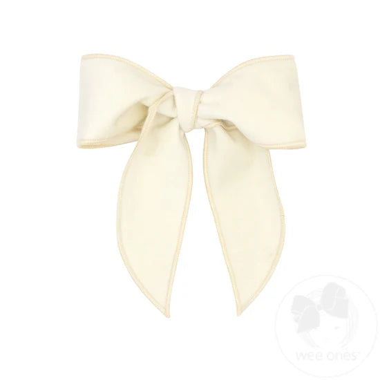 Medium Velvet Antique White Bow