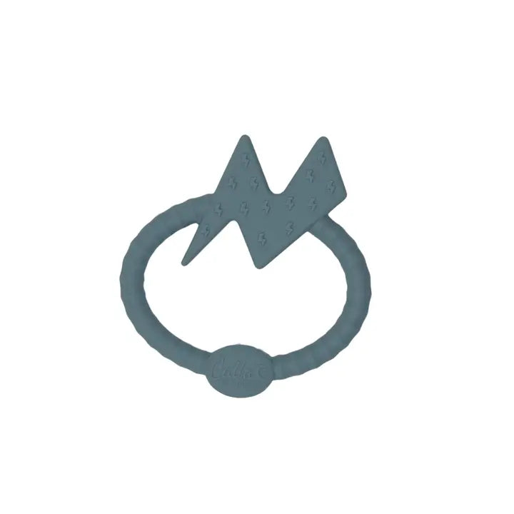 Slate Blue Bolt Silicone Teether