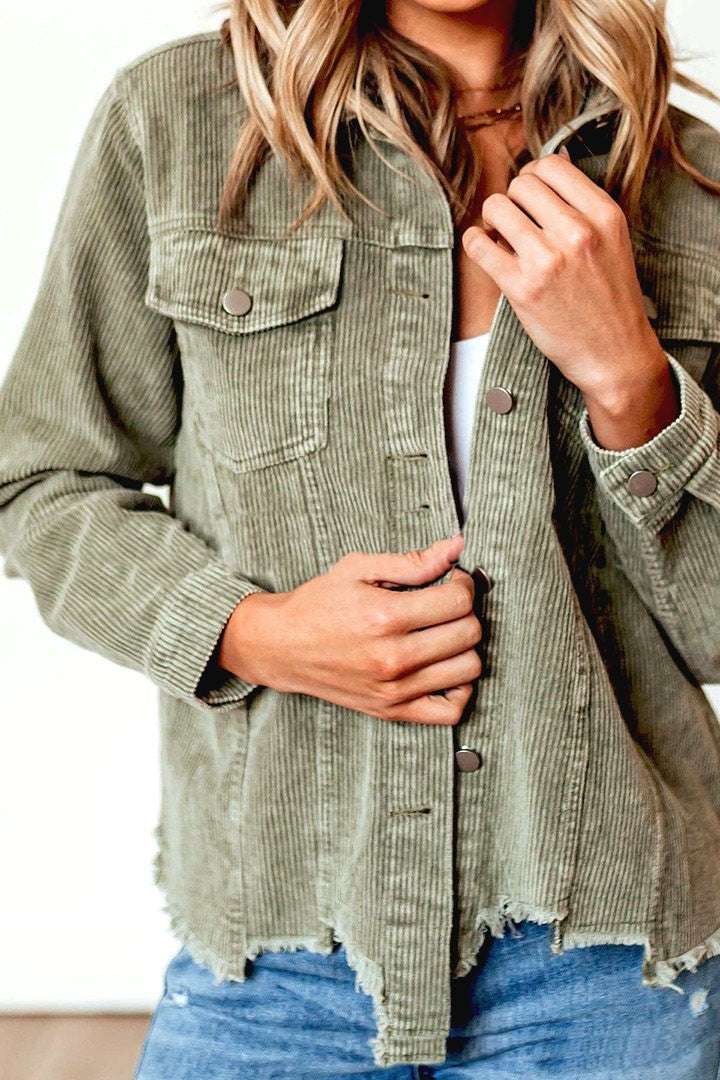 Washed Olive Jean Jacket