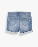 Light Washed Stretch Denim Shorts