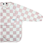 Pink Checkered Long Sleeve Bib