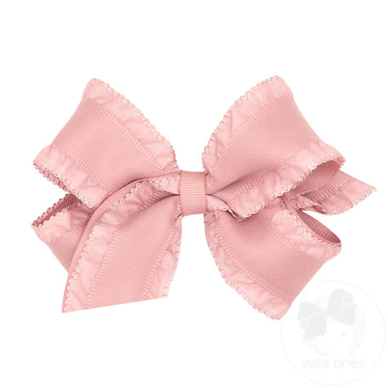 Medium Ruffle Mauve Bow
