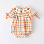 Thanksgiving Embroidery Smocked Bubble
