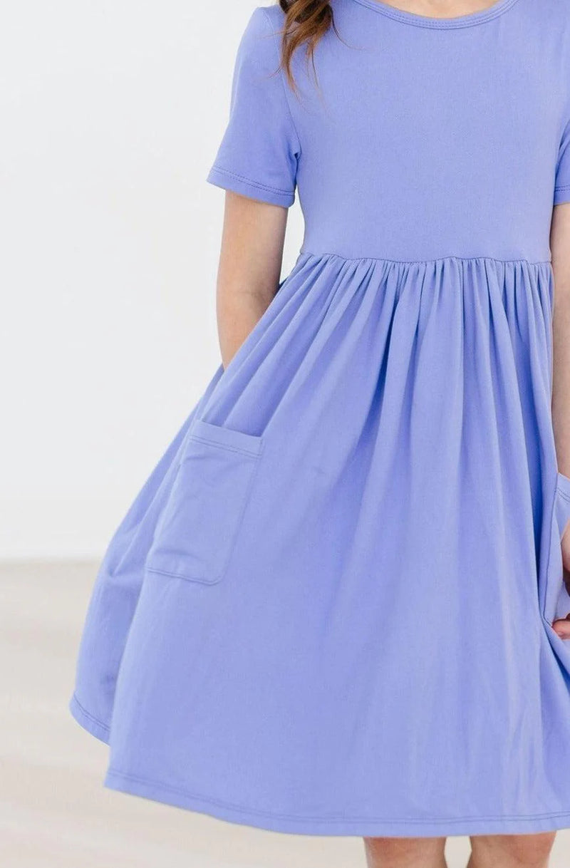 PERIWINKLE S/S POCKET TWIRL DRESS