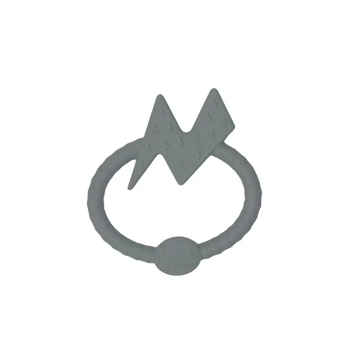 Gray Bolt Silicone Teether
