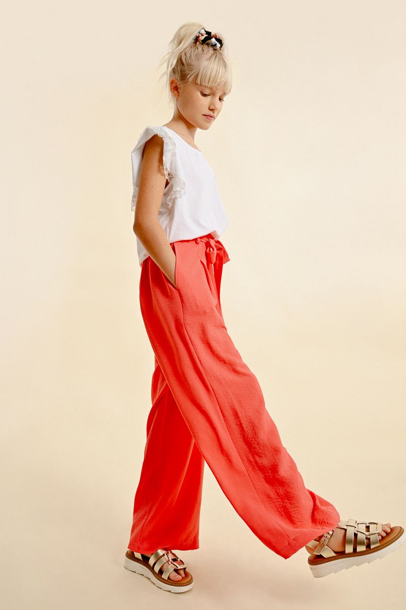 Coral Flowy Beach Pants