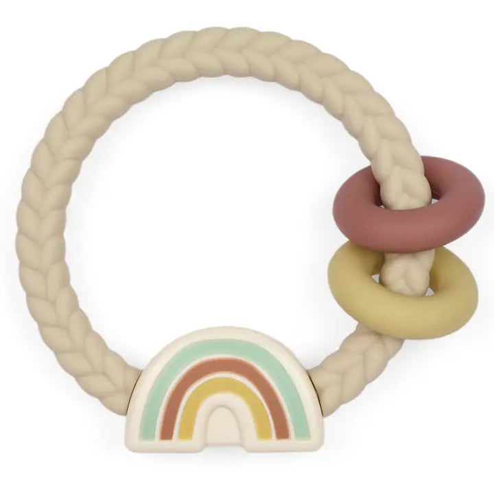 Rainbow Silicone Teething Rattle