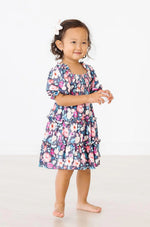 BEAUTY IN BLOOM SMOCKED RUFFLE DRESS