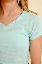 Aqua V Neck Tee