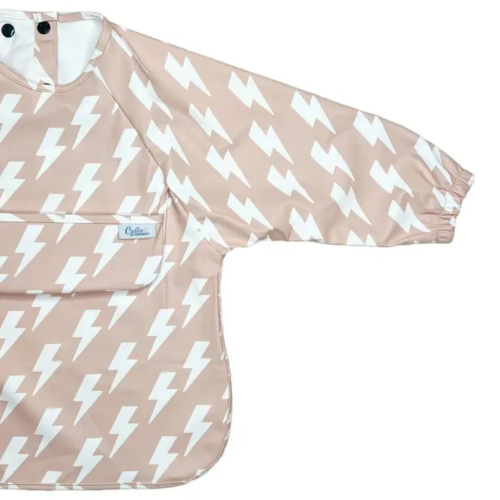 Khaki Lighting Bolts Long Sleeve Bib