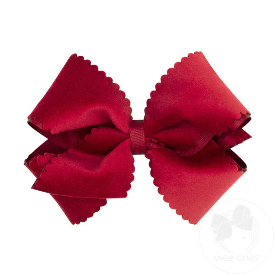 Small King Cranberry Grosgrain Bow