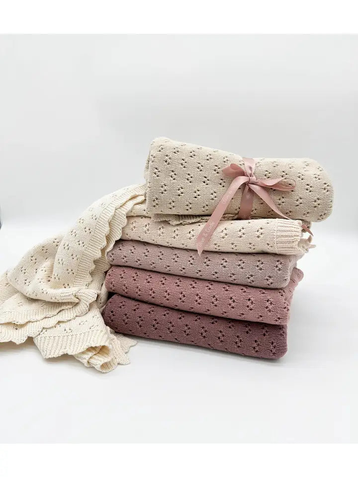 Mauve Grace Knitted Blanket