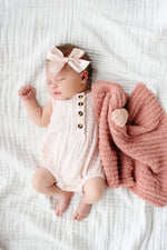 Blush Cloud Muslin Bubble Romper