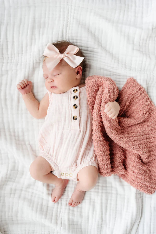 Blush Cloud Muslin Bubble Romper