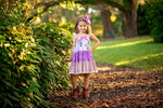 Golden Plum Twirler Dress