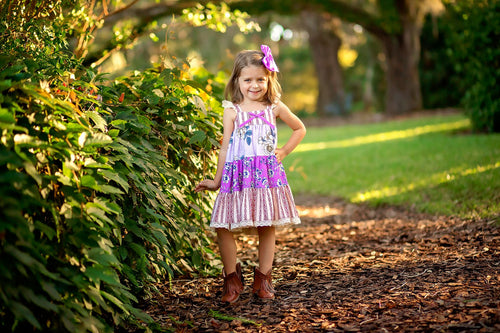 Golden Plum Twirler Dress