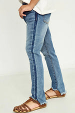 Stone Wash Frayed Ankle Jean