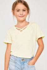 V-Neck Lemon Criss-Cross Tee