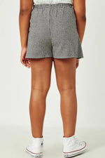 Buttoned Checkered Print Wrap Skort