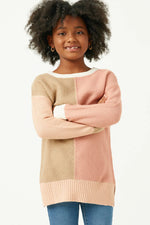 Colorblock Paneled Knit Sweater