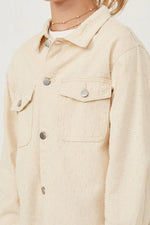 Distressed Detail Button Up Shacket