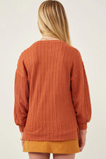 Cable Knit Long Sleeve Top