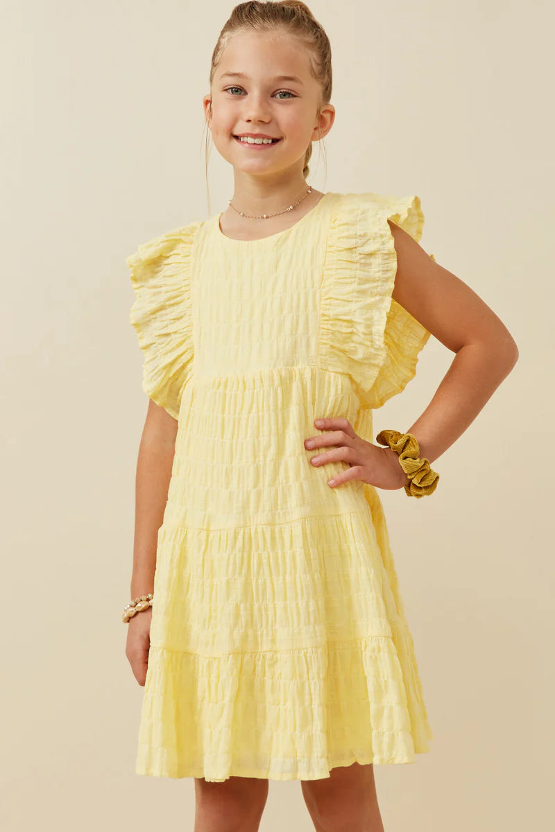 Shadow Texture Exaggerated Ruffle Dress