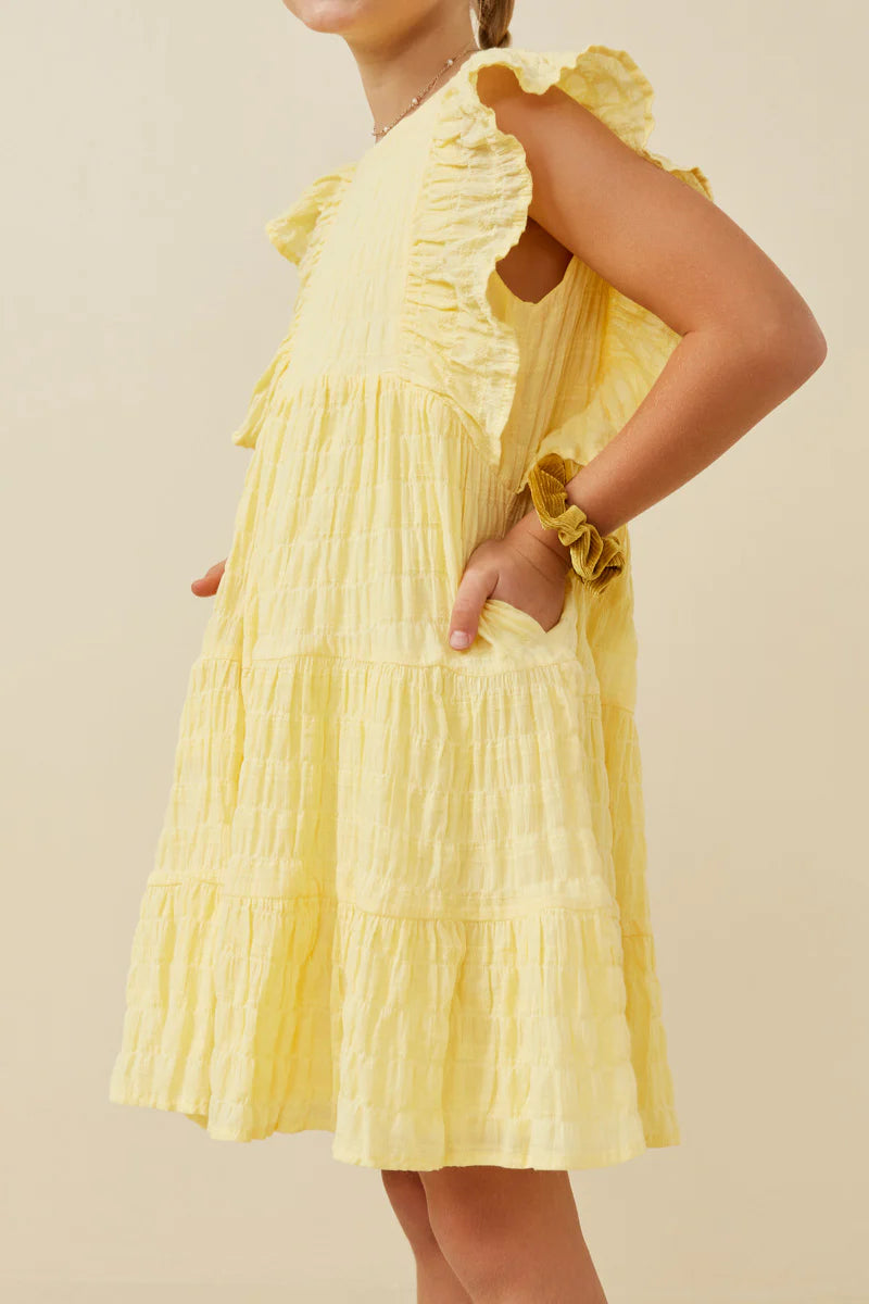 Shadow Texture Exaggerated Ruffle Dress