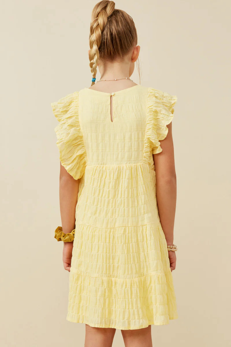 Shadow Texture Exaggerated Ruffle Dress