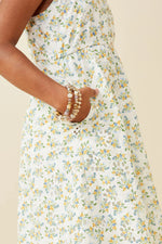 Floral Printed Eyelet Tank Dress