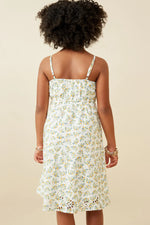 Floral Printed Eyelet Tank Dress
