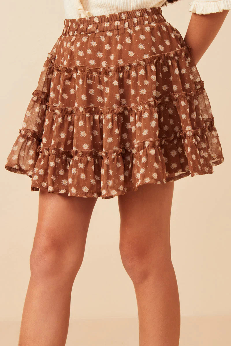 Ditsy Floral Elastic Waist Skirt