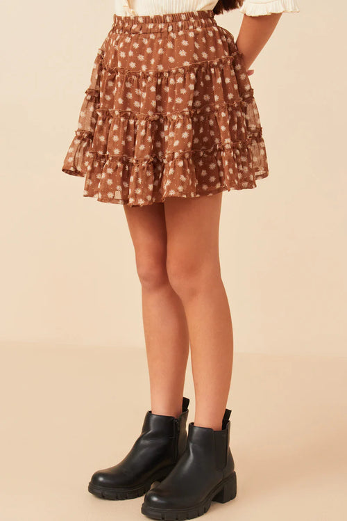 Ditsy Floral Elastic Waist Skirt