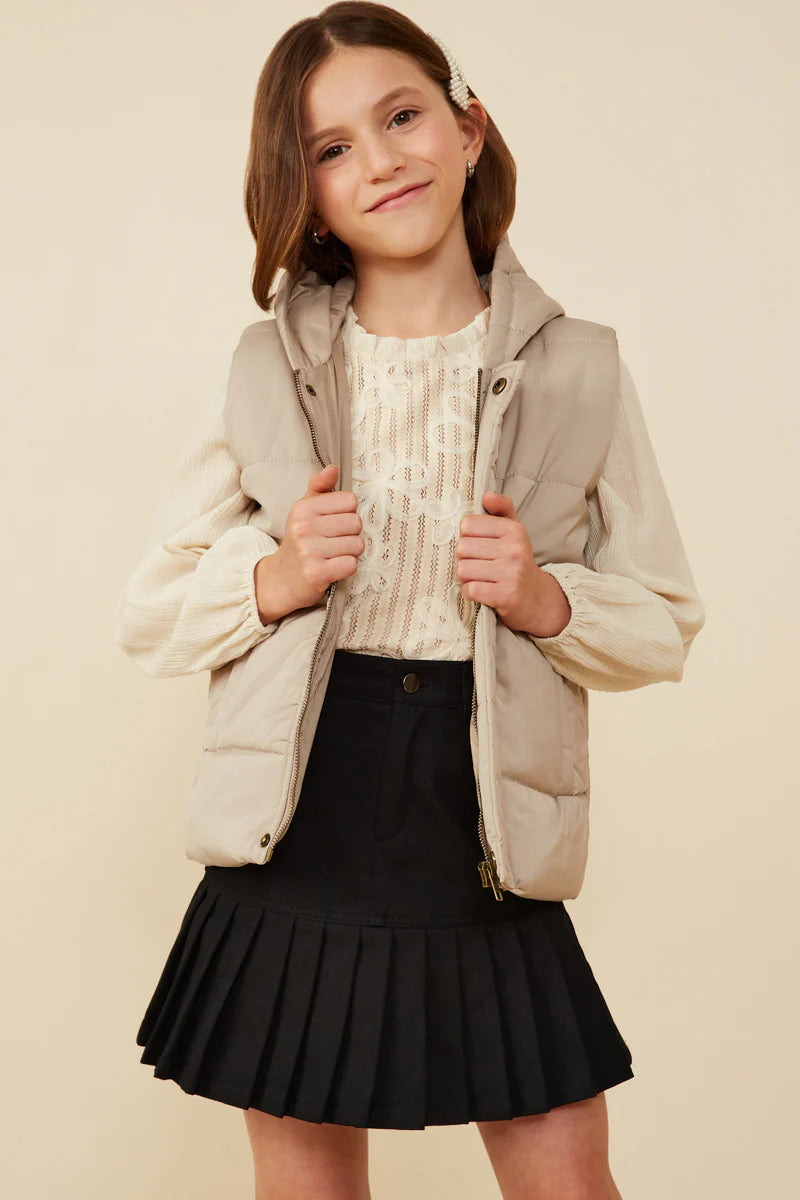 Padded Zip Up Hooded Vest