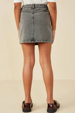 Black Box Pleated Washed Denim Skirt