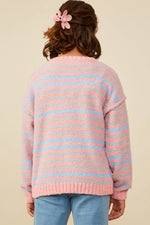 Ultra Soft Multicolor Stripe Pullover Sweater