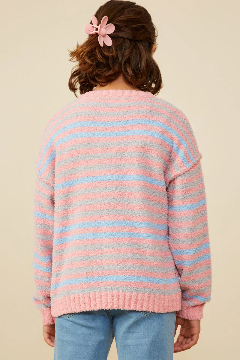 Ultra Soft Multicolor Stripe Pullover Sweater