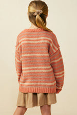 Ultra Soft Rust Stripe Pullover Sweater