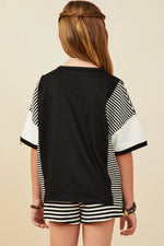 Black Colorblock Stripe Insert Top