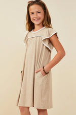 Crochet Contrast Stitched Ribbed Knit Dress